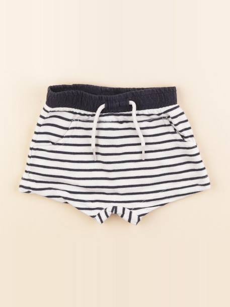 Short - 6 mois Blanc, bleu 1 - vertbaudet enfant 