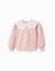 Sweat en coton avec imprimé floral et maxi col Rose clair 1 - vertbaudet enfant 