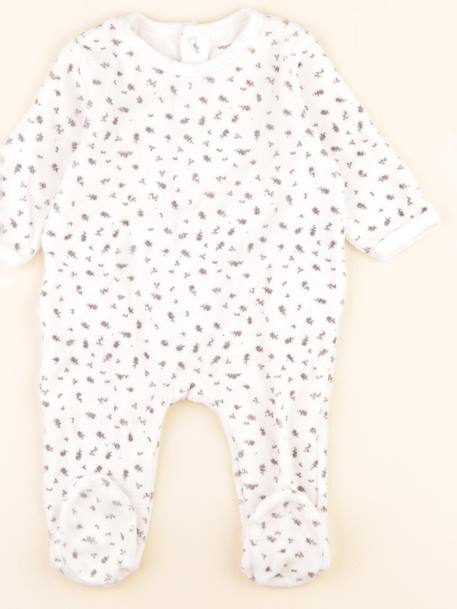 Pyjama velours - 6 mois Blanc 1 - vertbaudet enfant 