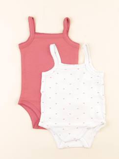 Seconde main-Fille-Lot de 2 bodies en coton - 6 mois