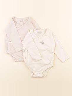 Seconde main-Fille-Lot de 2 bodies en coton - 12 mois
