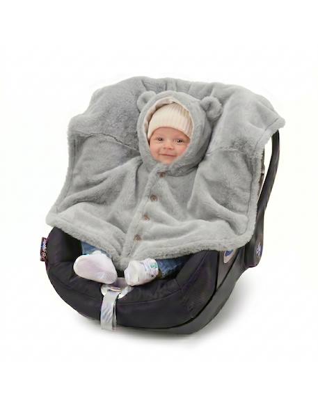 Poncho bébé groloudoux® ultra doux Gris 3 - vertbaudet enfant 