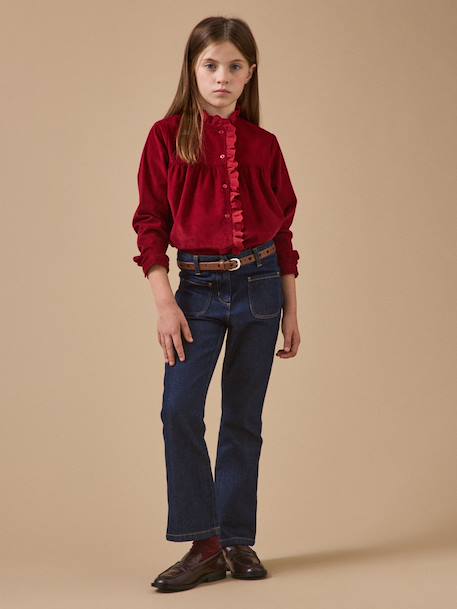 Chemise velours et dentelle fille Cerise+Ecru 4 - vertbaudet enfant 