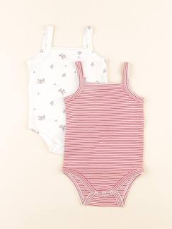 Seconde main-Fille-Lot de 2 bodies en coton - 6 mois