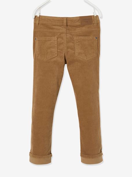 Pantalon slim velours garçon bordeaux+CAMEL 11 - vertbaudet enfant 