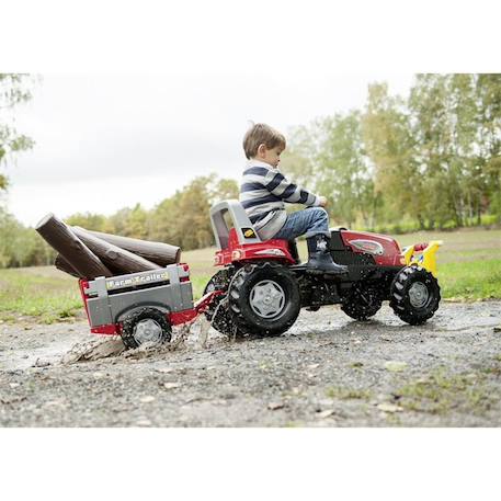Remorque farm trailer rouge et argent Rouge et argent 1 - vertbaudet enfant 