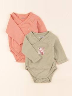 Seconde main-Fille-Lot de 2 bodies en coton - 1 mois