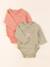 Lot de 2 bodies en coton - 1 mois Rose, vert 1 - vertbaudet enfant 
