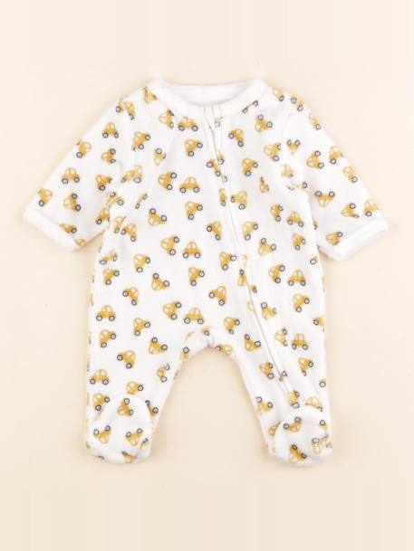 Pyjama velours - 0 mois Blanc, marron 1 - vertbaudet enfant 