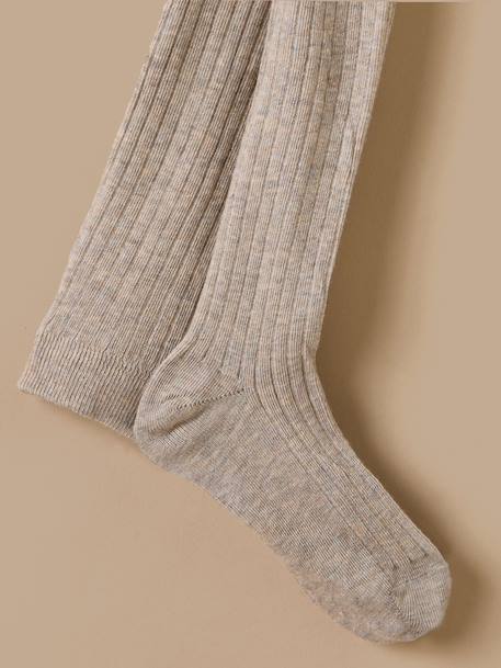 Collants à côtes fille Blanc+Chocolat+Marine+Rose doux+Taupe+Vert anglais 13 - vertbaudet enfant 