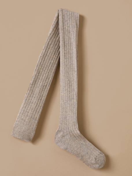 Collants à côtes fille Blanc+Chocolat+Marine+Rose doux+Taupe+Vert anglais 12 - vertbaudet enfant 