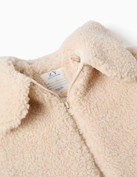 Veste matelassée en sherpa avec maxi col Blanc 4 - vertbaudet enfant 