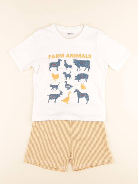 Pyjama coton - 5 ans Blanc, jaune 1 - vertbaudet enfant 