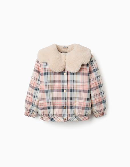 Blouson à carreaux avec col et doublure en sherpa Blanc 2 - vertbaudet enfant 