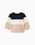 Sweat en coton peigné avec bloc de couleurs Bleu foncé 1 - vertbaudet enfant 