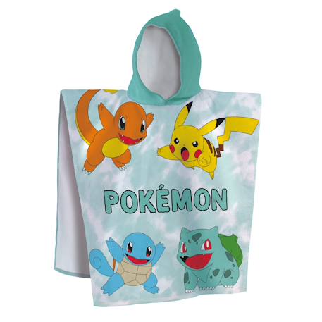 Cape de bain imprimée 100% coton, pokemon green Vert 1 - vertbaudet enfant 