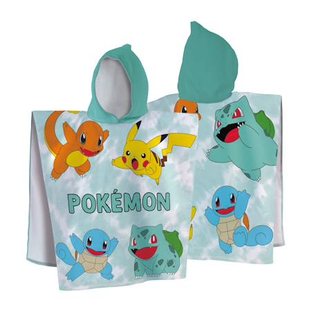 Cape de bain imprimée 100% coton, pokemon green Vert 3 - vertbaudet enfant 