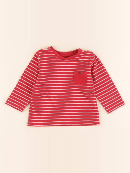Tee-shirt - 3 mois Blanc, rouge 1 - vertbaudet enfant 