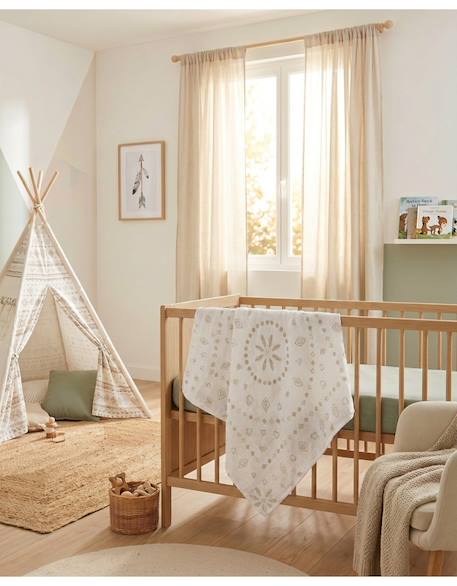 Lot de 2 langes  coton bio Beige 2 - vertbaudet enfant 