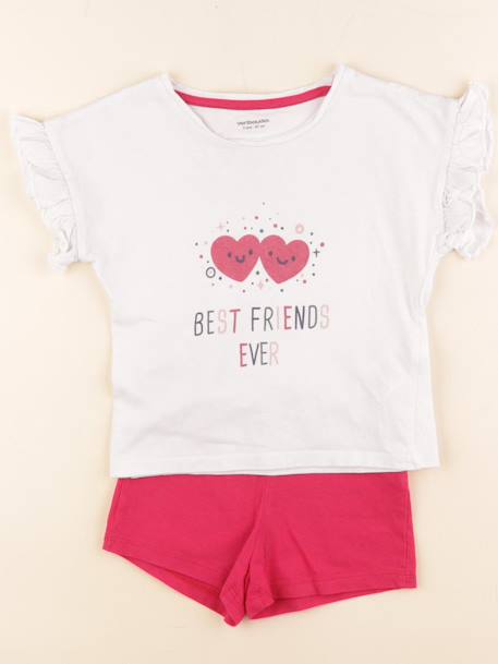 Pyjama coton - 3 ans Blanc, rose 1 - vertbaudet enfant 
