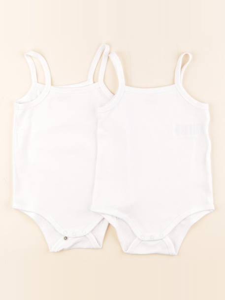 Lot de 2 bodies en coton - 36 mois Blanc 1 - vertbaudet enfant 