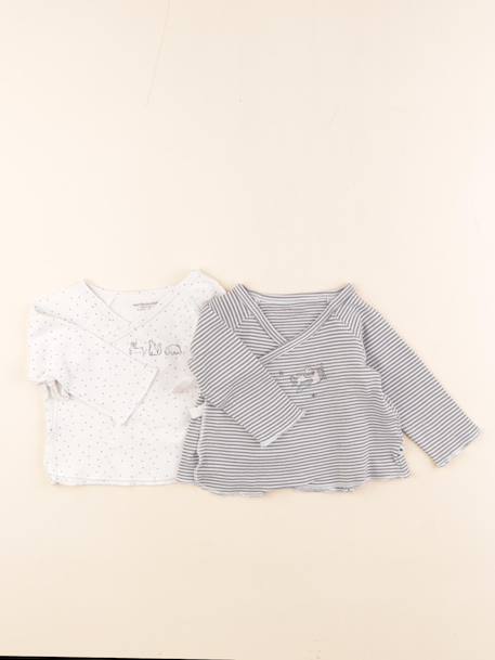 Lot de 2 tee-shirts - 9 mois Blanc, bleu 1 - vertbaudet enfant 