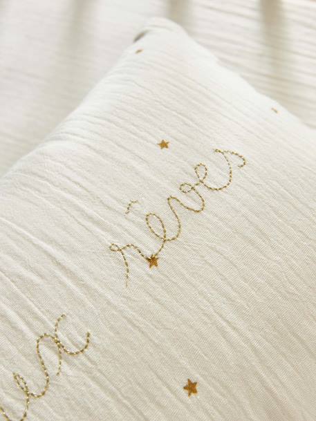 Petit coussin gaze de coton brodé Blanc moyen imprime 2 - vertbaudet enfant 