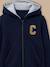 Sweat zippé à capuche garçon Gris chine+Marine 8 - vertbaudet enfant 