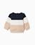 Sweat en coton peigné avec bloc de couleurs Bleu foncé 2 - vertbaudet enfant 
