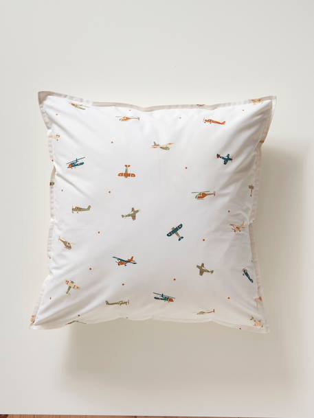 Taie d'oreiller coton 'aviateur' Bleu+Imprime multico 6 - vertbaudet enfant 