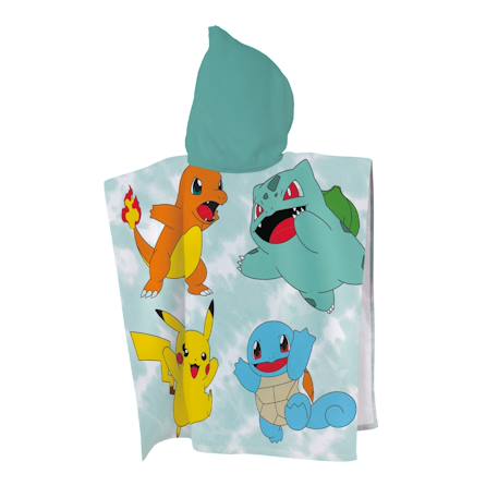 Cape de bain imprimée 100% coton, pokemon green Vert 2 - vertbaudet enfant 