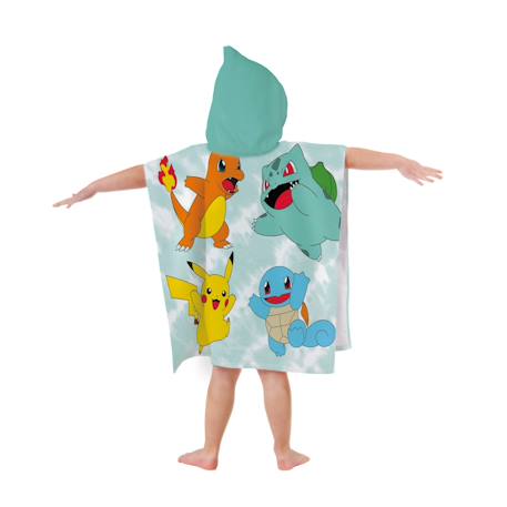 Cape de bain imprimée 100% coton, pokemon green Vert 5 - vertbaudet enfant 