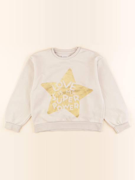 Sweat coton - 10 ans Beige, or 1 - vertbaudet enfant 