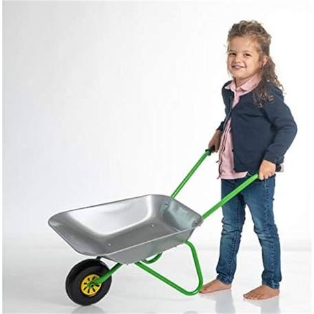 Brouette métallique avec pneumatique à air Argent et vert 1 - vertbaudet enfant 
