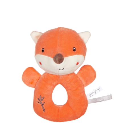 Hochet bamboo bebe - renard - 14 cm s/carte Blanc 1 - vertbaudet enfant 