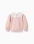 Sweat en coton avec imprimé floral et maxi col Rose clair 2 - vertbaudet enfant 