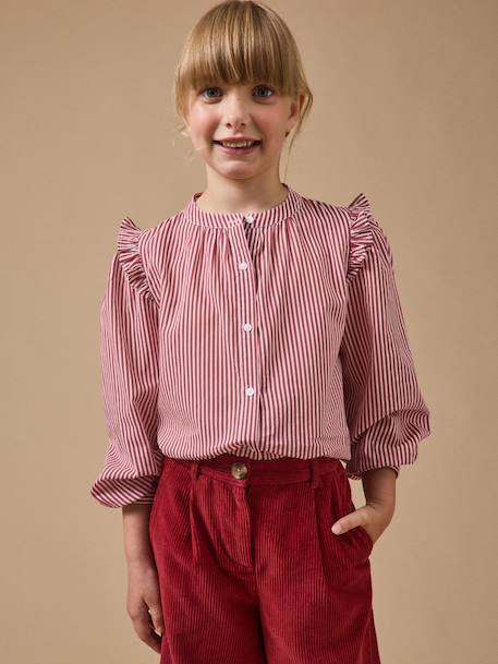 Chemise rayée volantée fille Rayure cerise 5 - vertbaudet enfant 