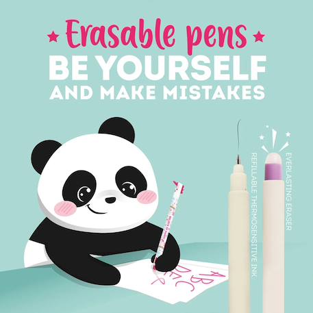 Stylo à encre gel effaçable panda hug me - erasable pen Noir 4 - vertbaudet enfant 