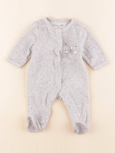 Pyjama velours - 0 mois Gris 1 - vertbaudet enfant 