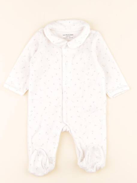 Pyjama velours - 3 mois Blanc 1 - vertbaudet enfant 