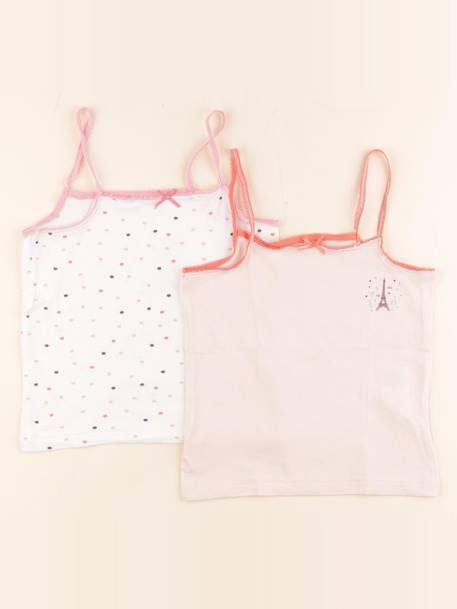 Lot de 2 maillots de corps - 4 ans Rose 1 - vertbaudet enfant 
