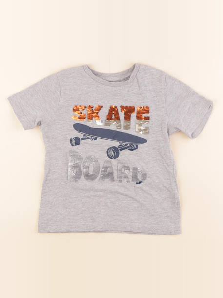 Tee-shirt - 5 ans Gris 1 - vertbaudet enfant 