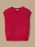 Pull sans manches fille laine et alpaga Ecru chine+Marine+Rhubarbe 7 - vertbaudet enfant 