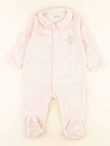 Pyjama velours - 9 mois Rose 1 - vertbaudet enfant 