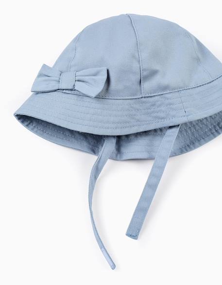 Chapeau en sergé avec nœud Bleu clair 2 - vertbaudet enfant 