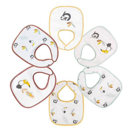 Lot de 6 bavoirs Blanc 1 - vertbaudet enfant 