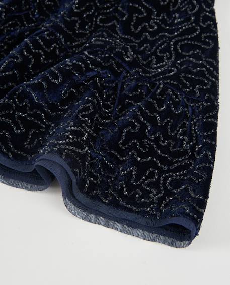 Jupe fille à sequins avec ceinture élastique Bleu 5 - vertbaudet enfant 