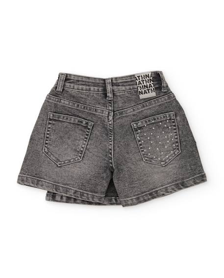 Jupe-culotte pour fille en denim effet délavé Gris 3 - vertbaudet enfant 