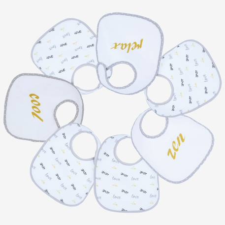 Lot de 7 bavoirs bébé Jaune 1 - vertbaudet enfant 