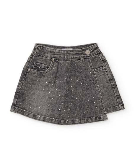 Jupe-culotte pour fille en denim effet délavé Gris 2 - vertbaudet enfant 